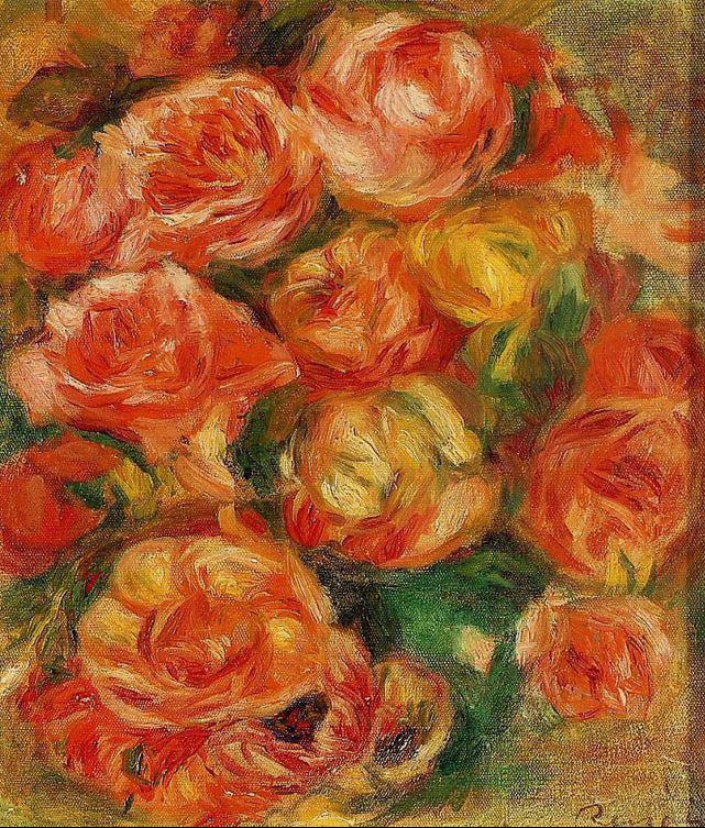 Pierre Auguste Renoir A Bowlful Of Roses